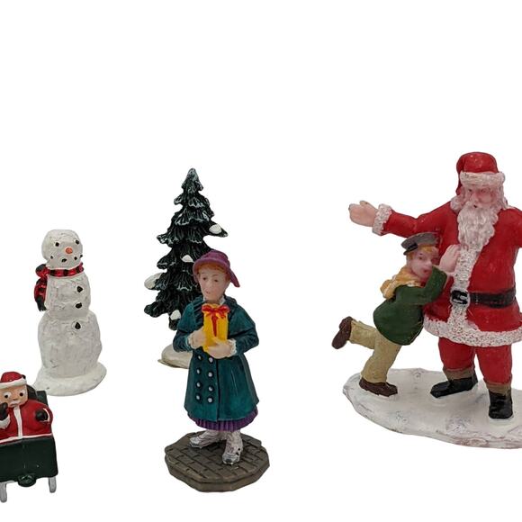 Lemax Christmas Figurines Hugging Santa Claus Tree - Picture 1 of 12